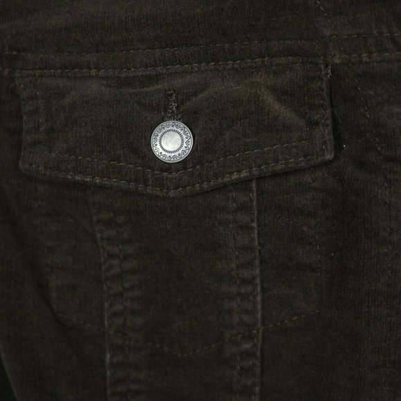 Chico's Corduroy Jacket Coat Blazer Brown Button Stretch Size 1 Medium 8 10 - Picture 7 of 9